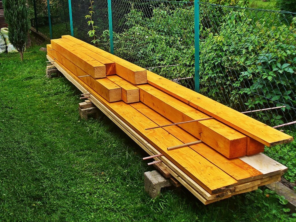 Bois de chantier poser au sol